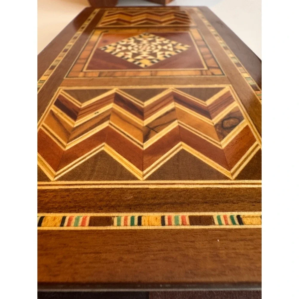 Vintage Syrian Marquetry Wood Inlaid Address Book Mosaic Handmade‎ Wood Book